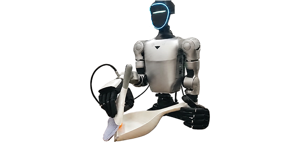 Dexterous robot executing the retargeted interaction